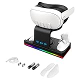 YipuVR 充電ステーション Oculus/Meta Quest 3用 磁気充電ドック Quest 3ヘッドセット&コントローラー用 LEDインジケーター付き オーガナイザーホルダー 充電サポート 充電式バッテリー付き (ブラック)