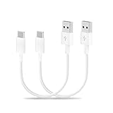 USB Type C ケーブル 0.3m 短い 2本組 LpoieJun【3A急速充電 / USB 2.0 480Mbps データ転送】 USB-A to USB-C 2.0 電コード 高耐久TPE素材 スマートフォン/タブレット/ゲーム機のタイプｃ機種に対応 (映像出力不可/PD非対応) ホワイト