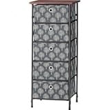 AZUMAYA 簡単組立チェスト5D グレー LFS-655GY