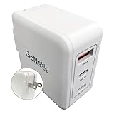 電材倉庫 PD充電器【PSE認証済】高速充電対応 AC充電器 シンプル コンパクト TYPE-C USB-A ホワイト (USB-Aポート×1/TYPE-Cポート×2【65W】)