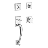 Baldwin Reserve scnapxroutsr260s Single円柱Napa Handleset従来スクエアとラウンドノブローズwith SmartKey Brightクローム仕上げ