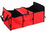 カートランク 小 収納バッグ クーラーバック 車 保温保冷機能付 折りたたみ式 持ち運び エコバッグ 赤 レッド