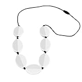 Jellystone Caru Necklace, Snow White with Smokey Black cord by Jellystone Designs