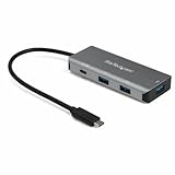 StarTech.com 4ポートUSB Type-Cハブ USB PD対応ポート 10Gbps 3x USB-A/1x USB-C 25cmホストケーブル HB31C3A1CPD3