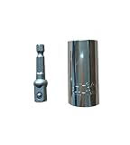 万能 ソケットレンチ セット 2点セット( 7～19mm,1/4～3/4インチ)対応 グリッパー & ドリルアダプター (シルバー)