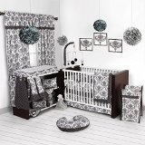 Bacati - Classic Damask White/black 10 Pc Crib Set Including Bumper Pad [並行輸入品]
