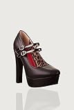 Banned Apparel - Black Billie Joe Black with Cheetah Print Inside Platform Shoes 5