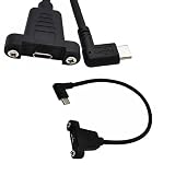 USB 3.1 タイプC TYPE Cオスtoメス延長データケーブル【30CM】パネルと雌データ充電&データ転送延長ケーブルTYPE Cオス(90°Ｌ型) C USB 3.1タイプC メスネジ穴マウント