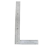 uxcell 曲尺　直角定規 メトリック30cm スチール アルミ シルバートーン スチールアルミ