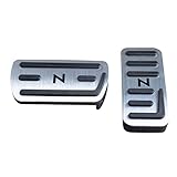 [YANMW] nbox ペダルカバー ブレーキペダル 適合 ホンダ nbox n-box N-WGN N-ワゴン NBOXカスタム N-VAN アルミフット ペダル ブレーキ アクセル カバー N-BOX JF5 JF6 があり 取付簡単 (銀)
