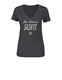 NFL新しいOrleans Saintsレディース半袖VネックTシャツWinningランク、M、チャコールヘザー