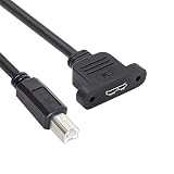 xiwai USB 2.0 Type-B オスネジマウントタイプ延長コード - 3.0 480Mbps Type-B Micro メス USB 延長ケーブル
