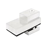 uxcell ガラスクリップ　合金　プラスチック　シルバートーン　ブラック　合金の調節可能なガラス棚クリップクランプサポートブラケット