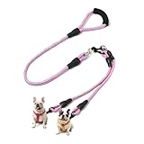 [GIIPET]犬 リード 2頭引きリード 絡まない 便利な 丈夫 1.2m*0.8cm ロングロープ お出かけ 訓練 散歩用 小·中·大型犬対応 1-2匹 ペット用品