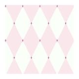 York Wallcoverings Disney Kids DK5972 Harlequin Wallpaper, Pink/White with Pink Gems [並行輸入品]
