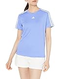 [アディダス] 半袖 Tシャツ エアロレディ トレイン エッセンシャルズ 3ストライプス 半袖Tシャツ BUT04 レディース ブルーフュージョン/ホワイト (IC5043)