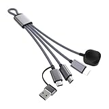 Juckier 3in2 USB A+C 超コンパクト 充電ケーブル A-pple Watch用 充電器 Type-C/Phone/A-pple Watch 同時充 電対応 急速 充 電 ポータブル マルチ充電コード 強化ナイロン編み 旅行用 持ち運び便利 A-pple Watch Series10/9/8/7/6/5/4/3/2/1/SE/Ultra 対応