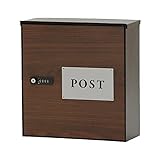 ヤマソロ 壁掛けポスト 木目柄 郵便受け メールボックス 玄関 鍵付き ダイヤル錠 arble アーブル (壁掛け, ブラウン)
