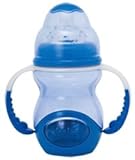 Nuby ワイドネック・ハンドル付きボトル 210ml (ブルー)