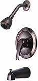 Olympia Faucets P-2300T-ORB Elite Single Metal Lever Handle Tub and Shower Trim Set, Oil Rubbed Bron