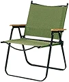 [ビジョンピークス] アウトドアチェア ウッドアームレストローチェア VP160405K01 オリーブ 約54.5×61×高さ73cm フォールディングチェア 折り畳み 簡単組立 木制肘掛け 安心の座り心地