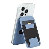 MAGCA マグネット式カード型 iPhone スタンド カードポケット 3ポケット Magsafe 対応 ブルー Z3107