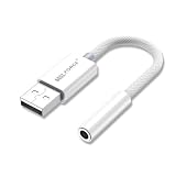 日本の中小企業 MSL FORCE USB 3.5mm 変換ケーブル 変換アダプタ 外付け サウンドカード 4極 TRRS DAC搭載 24bit/96KHz対応 PC スピーカー am8264 1個