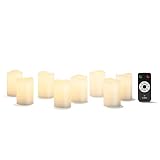 LED Flickerin Votiveフレイムレスキャンドル、8のセット、ウォームホワイト、グローMeltedエッジ、電池とリモート含まれ ホワイト LC003978