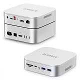 ORICO 10in1 Mac Mini M4/M4 Pro 専用 ドッキングステーション デュアルM.2 RAID機能搭載 NVMe/SATA両対応 外付けSSDケース 4K@60Hz HDMI 10Gbps高速転送 RJ45有線LAN PD60W給電 SD/TFカードリーダー 3.5mmオーディオ アルミ製 最大16TB拡張 -MR10