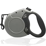 Rikopin(リコピン) リールリード 犬用リード 8m 伸縮リード 巻き取り式 耐荷重40kg 軽量 380g 長さロック機能付き 散歩用リード (グレー)