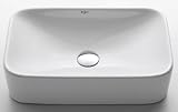 Kraus KCV-122 White Rectangular Ceramic Bathroom Sink [並行輸入品]