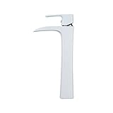 Hiendure 真鍮シングルレバー洗面器の蛇口、白色塗料