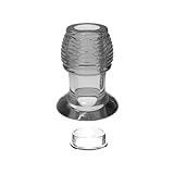 中空ディルド アナルプラグねじ山 アナルディルド女性用 蓋付きあなるぷらぐ 観察用トンネル式プラグ あなる拡張器具 多種用途 アダルトぐっず ｓｍプレイ用ディルド 初心者用アナル責め-グレー||S