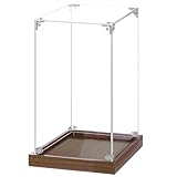 MENGLIN フィギュアケース UVカット アクリルケース 高強度接続構造 より頑丈 木製台座 ホビー コレクションケース 組み立て簡単 防汚れ 手袋 クリーニング クロス付き 幅40×奥行30×高さ30cm