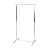 山善(YAMAZEN) 上下伸縮シングルハンガーラック(幅86) ホワイト LWH-S(WH)