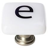 新しいヴィンテージSquareノブ仕上げ:サテンニッケル、文字: E