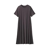 無印良品 婦人 なめらか天竺 接触冷感 半袖ワンピース レディース FD1JWA4S ダークブラウン 婦人L