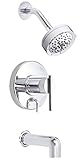 Danze D510058T Parma Single Handle Tub and Shower Trim Kit with Five Function Showerhead, Chrome [並行
