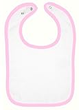 Infant Terry Snap Bib - WHITE/PINK - OS by Rabbit Skins [並行輸入品]