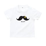 BabyChips 髭とひよこ(名入れ半袖ベビーTシャツ) 160 ホワイト