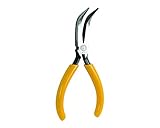 Jonard JIC-3026 Long Curved Nose Plier with Yellow Plastic Handle, 6-3/8' Length [並行輸入品]