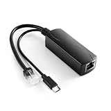 REVODATA 2.5G タイプ C PoE スプリッター 5V/3A、48V PoE から USB-C 5V/3A 15W 出力、2.5Gbps イーサネット IEEE802.3af/at 準拠、スマートホーム用プラグアンドプレイ