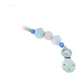 Kesoto 赤ちゃん　おしゃぶりホルダー　木製　おしゃぶりクリップ　おしゃぶり　チェーン　全４色 - 青