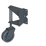 ゲートホイールfor PVC Gates – Heavy Duty、ブラックステンレススチールバネ仕掛けPivotingホイール