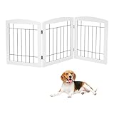 Purlove ペットゲート ペットサークル ペットフェンス 犬 サークル 自立式 犬 ドッグサークル 3枚 小型犬 中型犬 ケージ 犬用品 犬 犬用 老犬 シニア 滑り止め付き 多頭飼い 方形 広々 丈夫 頑丈 ペット用ケージ 組立不要