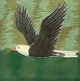 Bald Eagle装飾セラミック壁アートタイル4 x 4