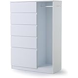LOWYA （ロウヤ） チェスト 収納チェスト 5段 タンス 箪笥 幅93cm 洋服タンス ハンガーラック 洋服収納 ホワイト おしゃれ 新生活