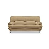 ラグジュアリー ハイバックソファ エレナ 3人掛け ベージュ スチール脚