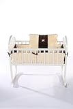 Baby Doll Bedding Cozy Carousel II Minky with Embroidery Cradle Bedding Set, Ecru by BabyDoll Beddin