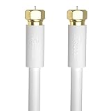 Postta アンテナケーブル 5M 同軸ケーブル S-5C-FB（RG6) 4K8K 地デジ・BS・CS・CATV放送対応 金メッキプラグ F型プラグ ホワイト